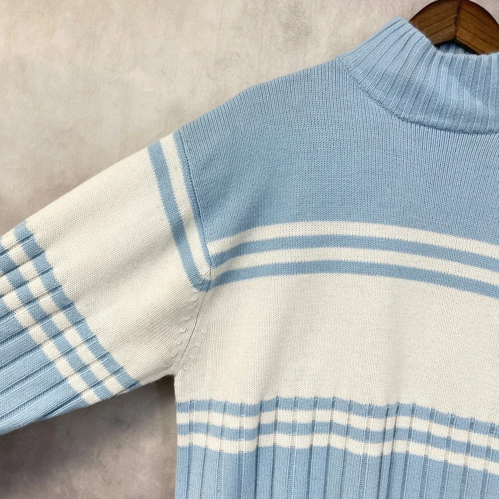 Y2K Southpole Sweater Mens XL Striped Mock Neck Street Skater Hip Hop McBling